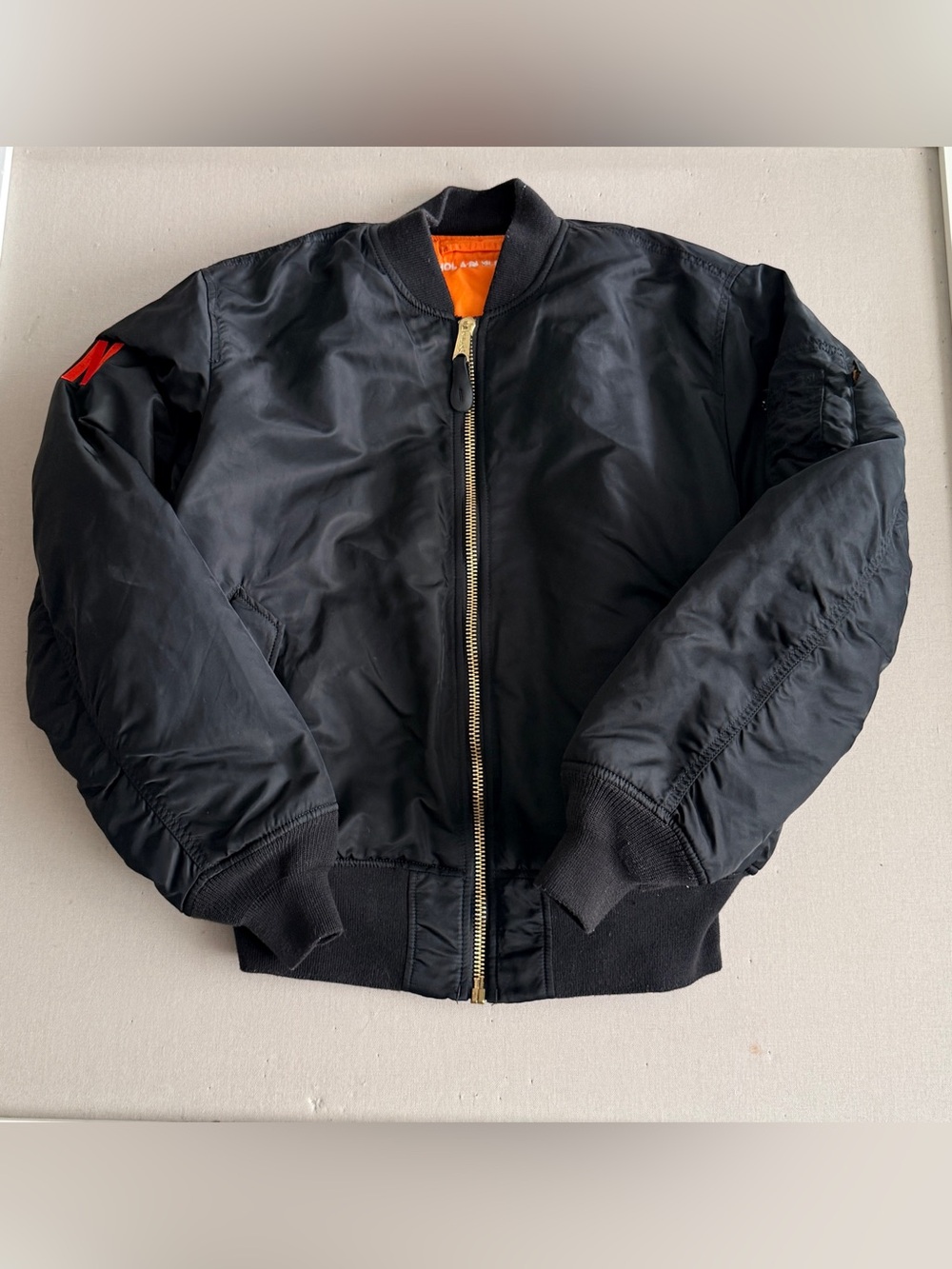 Alpha Industries Black Military Flight Jacket -Large. BRANDED